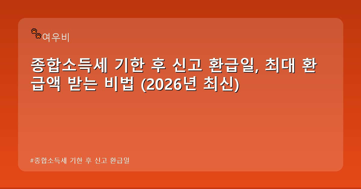 종합소득세 기한 후 신고 환급일 - life.whcksdid.kr 캐릭터